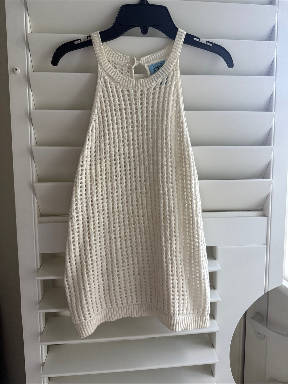 CeCe Cream Open-Knit Halter Sweater Tank